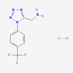 molecular formula C9H9ClF3N5 B1473346 ({1-[4-(trifluoromethyl)phenyl]-1H-tetrazol-5-yl}methyl)amine hydrochloride CAS No. 1426290-98-3