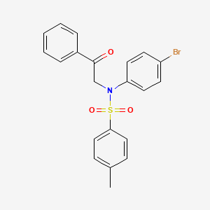 molecular formula C21H18BrNO3S B14733510 N-(4-bromophenyl)-4-methyl-N-phenacylbenzenesulfonamide CAS No. 4831-23-6