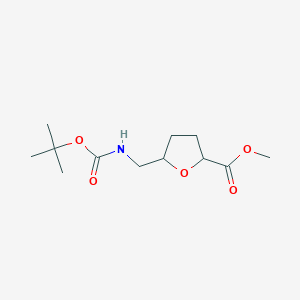 molecular formula C12H21NO5 B1473352 Methyl 5-[(tert-butoxycarbonylamino)methyl]tetrahydrofuran-2-carboxylate CAS No. 840540-58-1