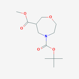 molecular formula C12H21NO5 B1473354 Methyl N-boc-1,4-oxazepane-6-carboxylate CAS No. 1820736-58-0