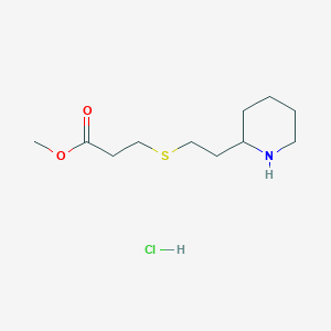 molecular formula C11H22ClNO2S B1473358 Methyl 3-([2-(piperidin-2-YL)ethyl]sulfanyl)propanoate hydrochloride CAS No. 1864073-58-4