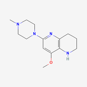 molecular formula C14H22N4O B1473368 8-Methoxy-6-(4-methylpiperazin-1-yl)-1,2,3,4-tetrahydro-1,5-naphthyridine CAS No. 1706456-72-5