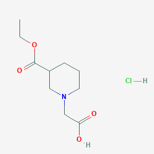 molecular formula C10H18ClNO4 B1473370 [3-(Ethoxycarbonyl)piperidin-1-yl]acetic acid hydrochloride CAS No. 1426290-56-3