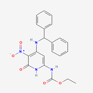 molecular formula C21H20N4O5 B14733799 ethyl N-[4-(benzhydrylamino)-5-nitro-6-oxo-1H-pyridin-2-yl]carbamate CAS No. 6502-03-0