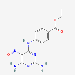 molecular formula C13H14N6O3 B14733905 Ethyl 4-[(2,6-diamino-5-nitrosopyrimidin-4-yl)amino]benzoate CAS No. 6622-63-5