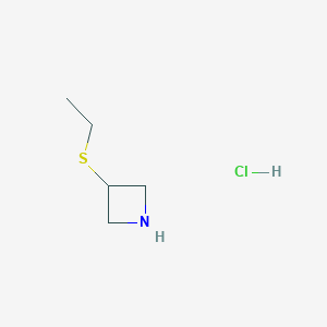 molecular formula C5H12ClNS B1473391 3-(Ethylthio)azetidine hydrochloride CAS No. 1864052-24-3