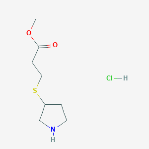 molecular formula C8H16ClNO2S B1473407 Methyl 3-(pyrrolidin-3-ylsulfanyl)propanoate hydrochloride CAS No. 1864072-89-8