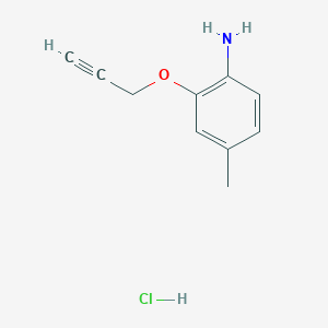 molecular formula C10H12ClNO B1473408 [4-Methyl-2-(prop-2-yn-1-yloxy)phenyl]amine hydrochloride CAS No. 2098113-58-5