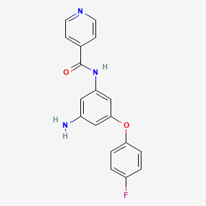 molecular formula C18H14FN3O2 B14734087 N-[3-amino-5-(4-fluorophenoxy)phenyl]pyridine-4-carboxamide CAS No. 5641-52-1