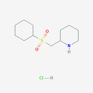 molecular formula C12H24ClNO2S B1473410 2-[(Cyclohexanesulfonyl)methyl]piperidine hydrochloride CAS No. 1864062-84-9