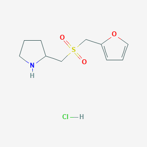 molecular formula C10H16ClNO3S B1473422 2-[(Furan-2-ylmethyl)sulfonylmethyl]pyrrolidine hydrochloride CAS No. 1823943-43-6