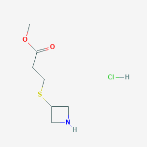 molecular formula C7H14ClNO2S B1473425 Methyl 3-(azetidin-3-ylsulfanyl)propanoate hydrochloride CAS No. 1864051-87-5