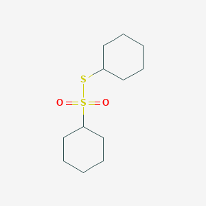 molecular formula C12H22O2S2 B14734273 Cyclohexanesulfonothioic acid, S-cyclohexyl ester CAS No. 4837-39-2