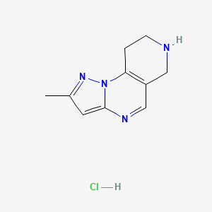 molecular formula C10H13ClN4 B1473429 4-Methyl-2,3,7,11-tetraazatricyclo[7.4.0.0^{2,6}]trideca-1(9),3,5,7-tetraene hydrochloride CAS No. 1820707-15-0