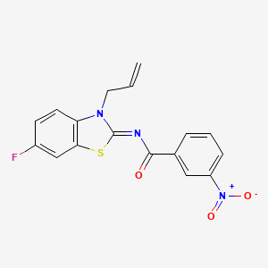 molecular formula C17H12FN3O3S B14734293 N-[6-Fluoro-3-(prop-2-en-1-yl)-1,3-benzothiazol-2(3H)-ylidene]-3-nitrobenzamide CAS No. 6274-44-8