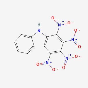 molecular formula C12H5N5O8 B14734294 1,2,3,4-Tetranitro-9H-carbazole CAS No. 6202-15-9