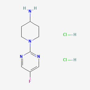molecular formula C9H15Cl2FN4 B1473430 1-(5-Fluoropyrimidin-2-yl)piperidin-4-amine dihydrochloride CAS No. 2098121-25-4