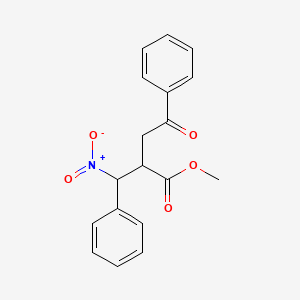 molecular formula C18H17NO5 B14734323 Methyl 2-[nitro(phenyl)methyl]-4-oxo-4-phenylbutanoate CAS No. 6322-81-2