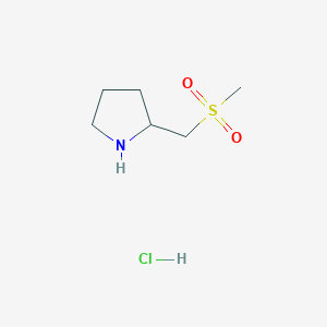molecular formula C6H14ClNO2S B1473435 2-(Methanesulfonylmethyl)pyrrolidine hydrochloride CAS No. 2098084-15-0
