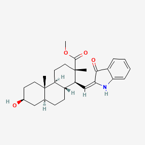 molecular formula C27H35NO4 B14734419 methyl (1R,2S,4aS,4bS,7S,8aS,10aR)-7-hydroxy-2,4b-dimethyl-1-[(E)-(3-oxo-1H-indol-2-ylidene)methyl]-1,3,4,4a,5,6,7,8,8a,9,10,10a-dodecahydrophenanthrene-2-carboxylate CAS No. 6217-97-6