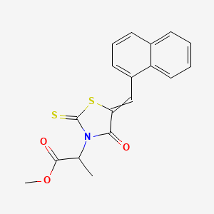 molecular formula C18H15NO3S2 B14734440 Methyl 2-{5-[(naphthalen-1-yl)methylidene]-4-oxo-2-sulfanylidene-1,3-thiazolidin-3-yl}propanoate CAS No. 6141-92-0