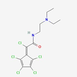 molecular formula C13H15Cl5N2O B14734449 Acetamide, N-(2-diethylaminoethyl)-2-chloro-2-(tetrachloro-2,4-cyclopentadien-1-ylidene)- CAS No. 6284-49-7