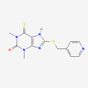 molecular formula C13H13N5OS2 B14734471 Theophylline, 8-(4-pyridylmethyl)thio-6-thio- CAS No. 6493-45-4