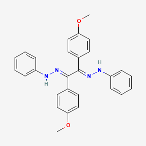 molecular formula C28H26N4O2 B14734514 N-[(E)-[(2E)-1,2-bis(4-methoxyphenyl)-2-(phenylhydrazinylidene)ethylidene]amino]aniline CAS No. 6266-37-1