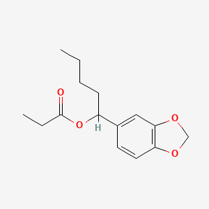 molecular formula C15H20O4 B14734540 1-(1,3-Benzodioxol-5-yl)pentyl propanoate CAS No. 5432-27-9