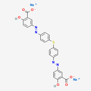 molecular formula C26H16N4Na2O6S B14734609 Benzoic acid, 3,3'-(thiobis(phenyleneazo))bis(6-hydroxy-, disodium salt CAS No. 6471-17-6