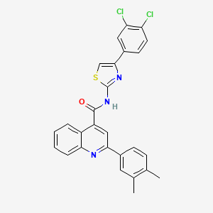 molecular formula C27H19Cl2N3OS B14734637 N-[4-(3,4-dichlorophenyl)-1,3-thiazol-2-yl]-2-(3,4-dimethylphenyl)quinoline-4-carboxamide CAS No. 6350-66-9