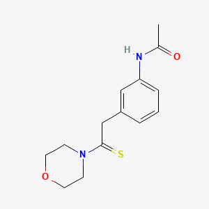 molecular formula C14H18N2O2S B14734655 N-{3-[2-(Morpholin-4-yl)-2-sulfanylideneethyl]phenyl}acetamide CAS No. 5425-47-8