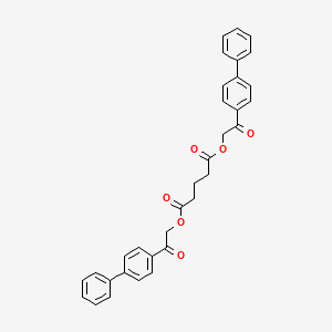 molecular formula C33H28O6 B14734872 Bis[2-oxo-2-(4-phenylphenyl)ethyl] pentanedioate CAS No. 5166-50-7