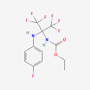 molecular formula C12H11F7N2O2 B14734903 Ethyl [1,1,1,3,3,3-hexafluoro-2-(4-fluoroanilino)propan-2-yl]carbamate CAS No. 5226-22-2
