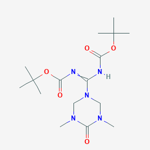 Tert-butyl (((tert-butoxycarbonyl)imino)(3,5-dimethyl-4-oxo-1,3,5-triazinan-1-yl)methyl)carbamate