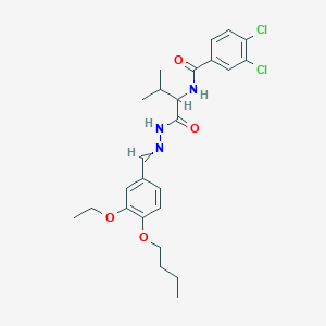 molecular formula C25H31Cl2N3O4 B14735073 N-(1-{2-[(4-Butoxy-3-ethoxyphenyl)methylidene]hydrazinyl}-3-methyl-1-oxobutan-2-yl)-3,4-dichlorobenzamide CAS No. 5856-22-4