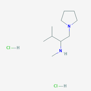 molecular formula C10H24Cl2N2 B1473515 N,3-dimethyl-1-(pyrrolidin-1-yl)butan-2-amine dihydrochloride CAS No. 2098096-19-4