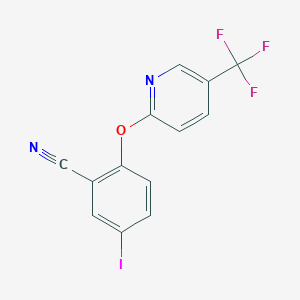 5-Iodo-2-((5-(trifluoromethyl)pyridin-2-yl)oxy)benzonitrile