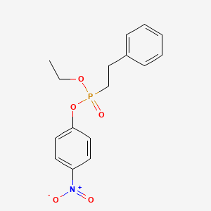 molecular formula C16H18NO5P B14735190 Phosphonic acid, phenethyl-, ethyl p-nitrophenyl ester CAS No. 3384-91-6