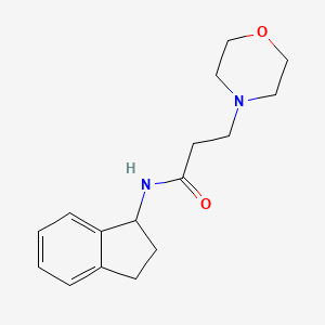 molecular formula C16H22N2O2 B14735289 1-Indanamine, N-(2-morpholinopropionyl)- CAS No. 6520-57-6