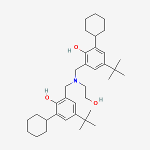 molecular formula C36H55NO3 B14735334 2,2'-{[(2-Hydroxyethyl)imino]dimethanediyl}bis(4-tert-butyl-6-cyclohexylphenol) CAS No. 6288-51-3