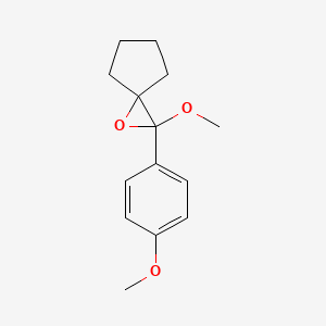 molecular formula C14H18O3 B14735341 2-Methoxy-2-(4-methoxyphenyl)-1-oxaspiro[2.4]heptane CAS No. 6757-62-6