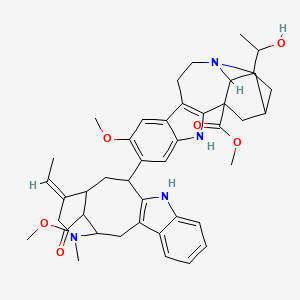 molecular formula C43H52N4O6 B14735513 methyl 6-[(15E)-15-ethylidene-18-methoxycarbonyl-17-methyl-10,17-diazatetracyclo[12.3.1.03,11.04,9]octadeca-3(11),4,6,8-tetraen-12-yl]-17-(1-hydroxyethyl)-7-methoxy-3,13-diazapentacyclo[13.3.1.02,10.04,9.013,18]nonadeca-2(10),4,6,8-tetraene-1-carboxylate CAS No. 5130-80-3