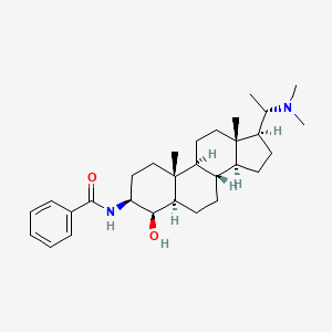 molecular formula C30H46N2O2 B14735518 N-[(3beta,4beta,5alpha)-20-(Dimethylamino)-4-hydroxypregnan-3-yl]benzamide CAS No. 5874-19-1