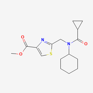 molecular formula C16H22N2O3S B14735534 Methyl 2-[(cyclohexyl-(cyclopropanecarbonyl)amino)methyl]-1,3-thiazole-4-carboxylate CAS No. 5943-53-3