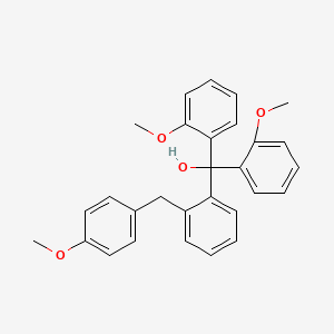 molecular formula C29H28O4 B14735593 Bis(2-methoxyphenyl)-[2-[(4-methoxyphenyl)methyl]phenyl]methanol CAS No. 6636-19-7