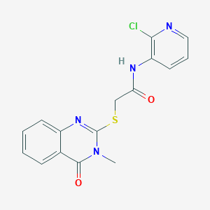 molecular formula C16H13ClN4O2S B14735780 N-(2-chloropyridin-3-yl)-2-(3-methyl-4-oxoquinazolin-2-yl)sulfanylacetamide CAS No. 5674-70-4