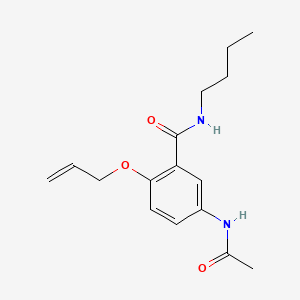 molecular formula C16H22N2O3 B14735782 Benzamide, 5-acetamido-2-allyloxy-N-butyl- CAS No. 6382-49-6