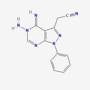 molecular formula C13H11N7 B14735907 [(4z)-5-Amino-4-imino-1-phenyl-4,5-dihydro-1h-pyrazolo[3,4-d]pyrimidin-3-yl]acetonitrile CAS No. 5466-72-8