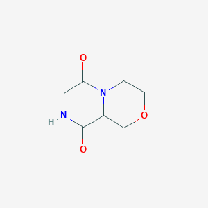 molecular formula C7H10N2O3 B1473603 Octahydropiperazino[2,1-c]morpholine-6,9-dione CAS No. 1443979-24-5